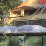 start of the extension of the roof, farm house in tilburg